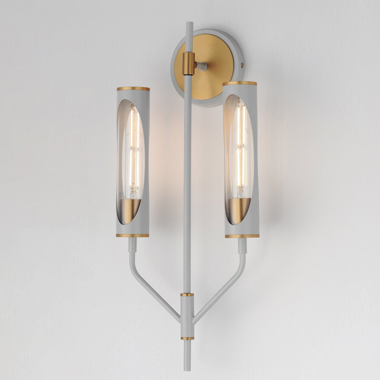 Regent 2-Light Wall Sconce Light French Gray/Natural Aged Brass by Maxim Lighting