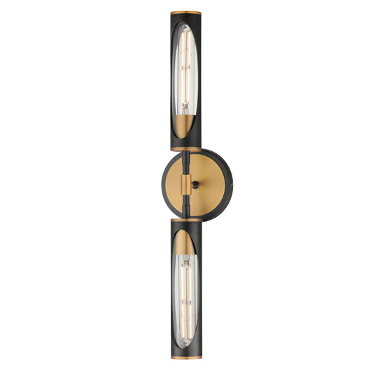 Regent 2-Light Bath Vanity Black/Antique Brass by Maxim Lighting
