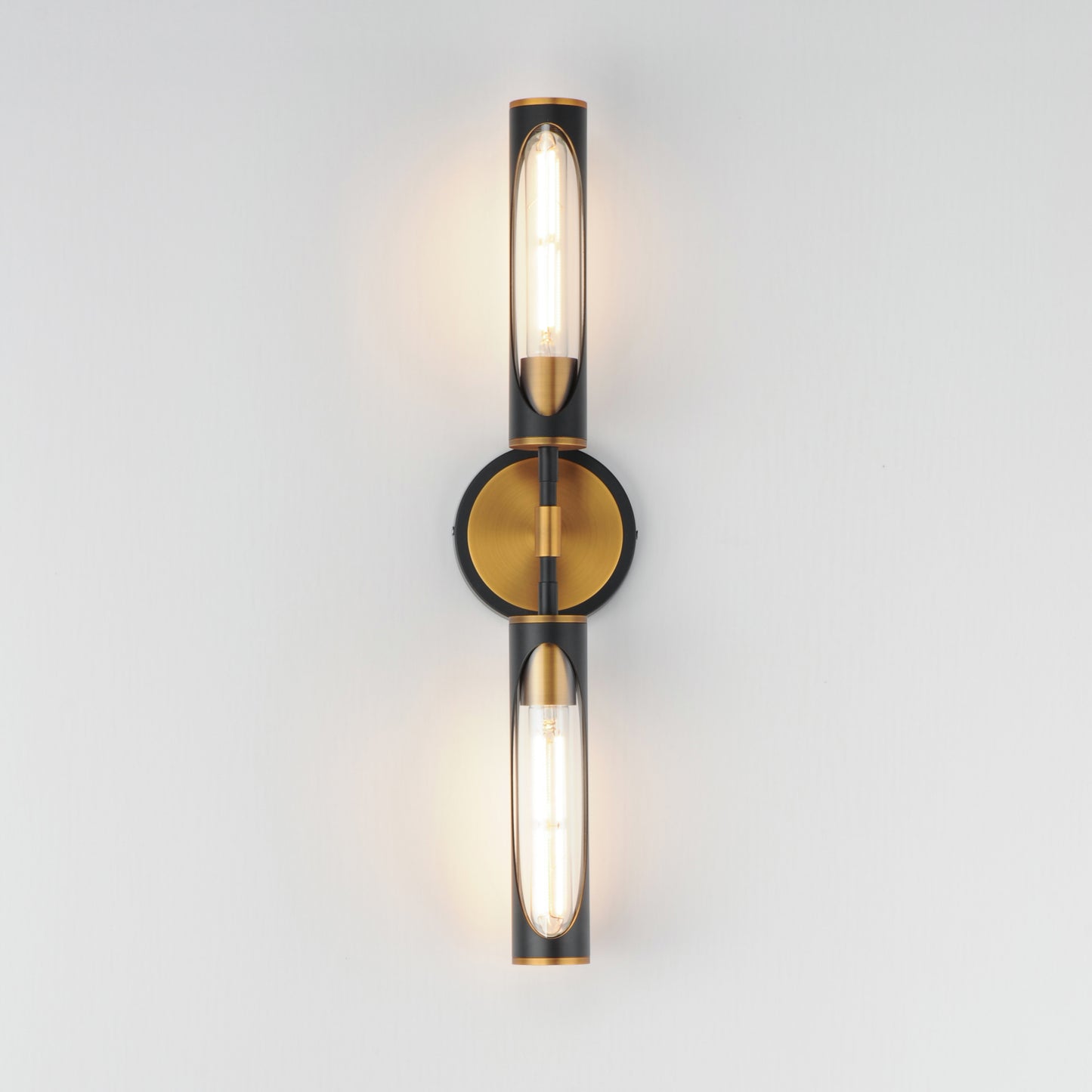 Regent 2-Light Bath Vanity Black/Antique Brass by Maxim Lighting