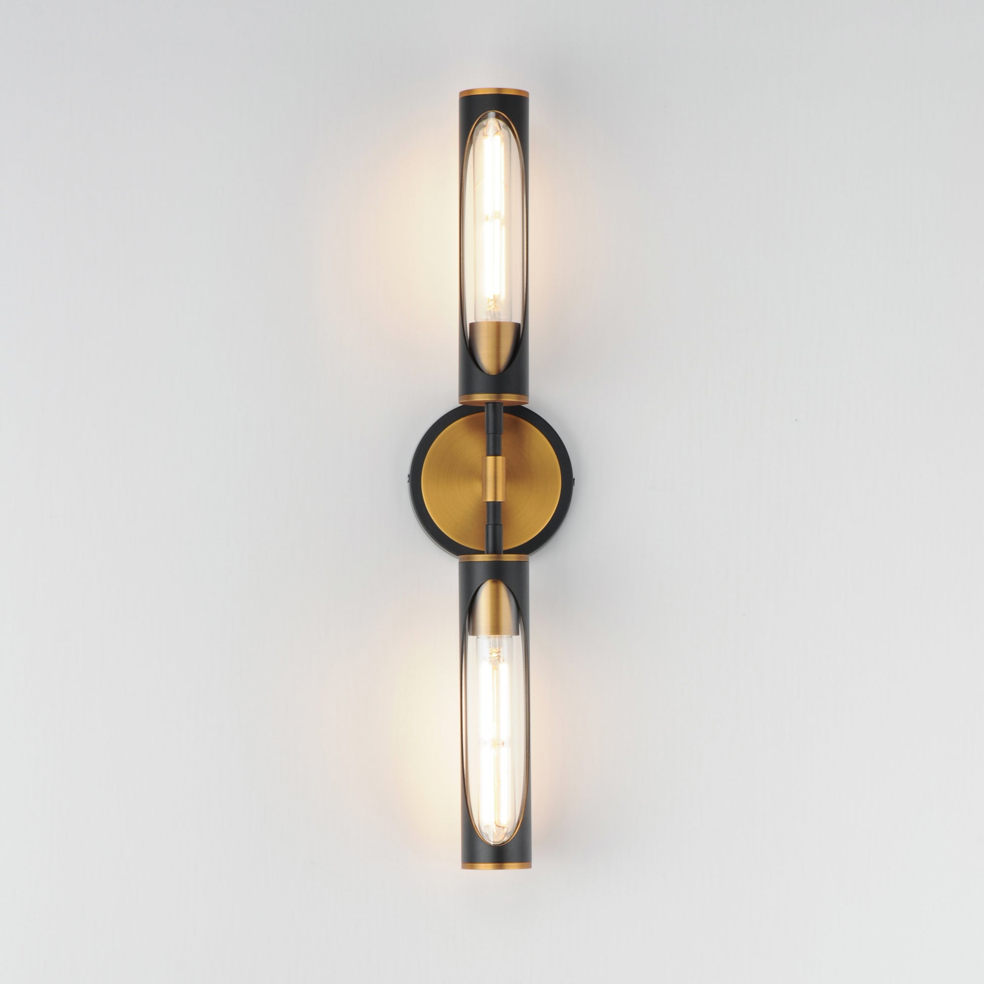 Regent 2-Light Bath Vanity Black/Antique Brass by Maxim Lighting
