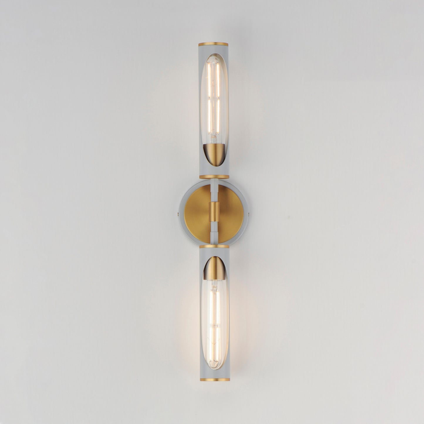 Regent 2-Light Bath Vanity Light French Gray/Natural Aged Brass by Maxim Lighting