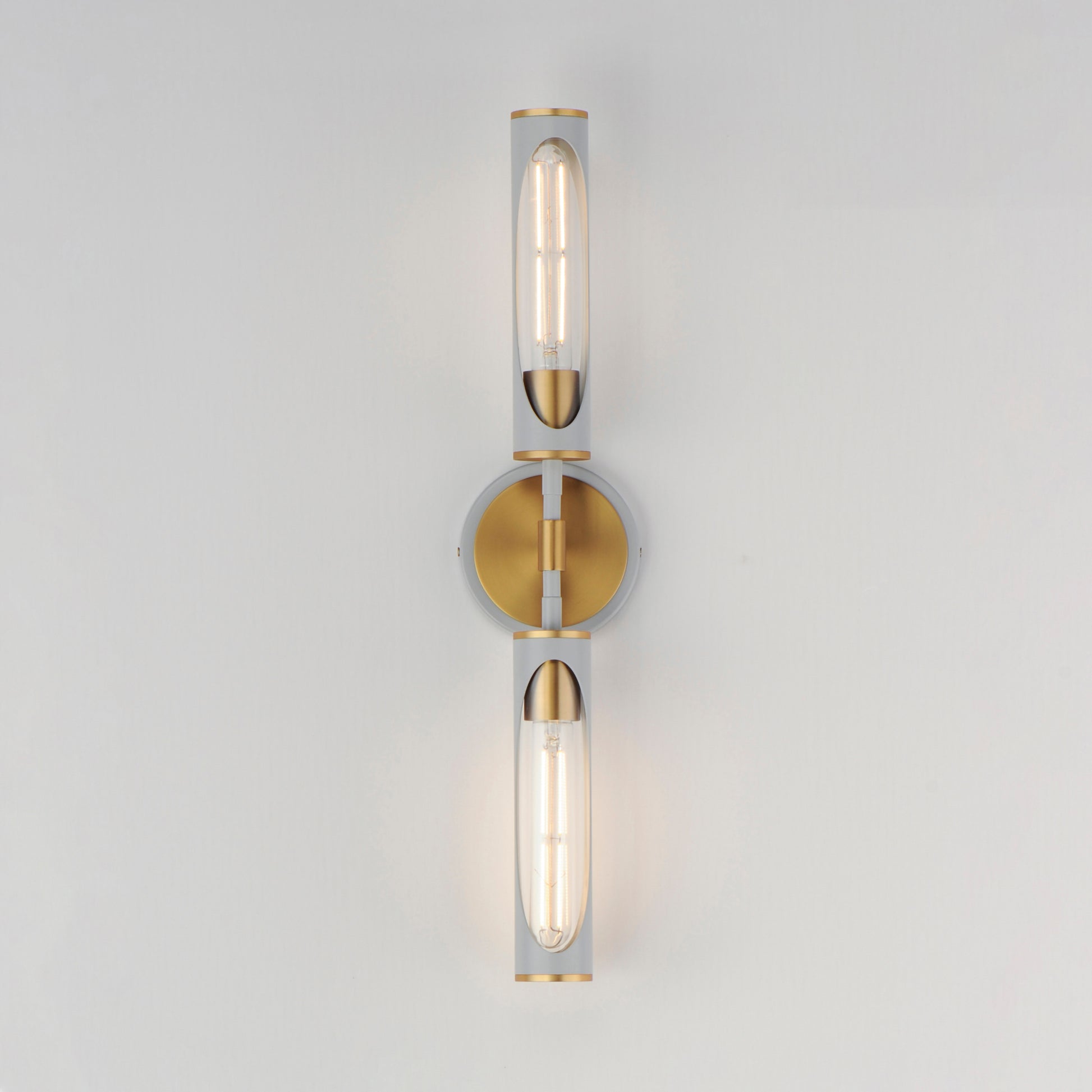 Regent 2-Light Bath Vanity Light French Gray/Natural Aged Brass by Maxim Lighting