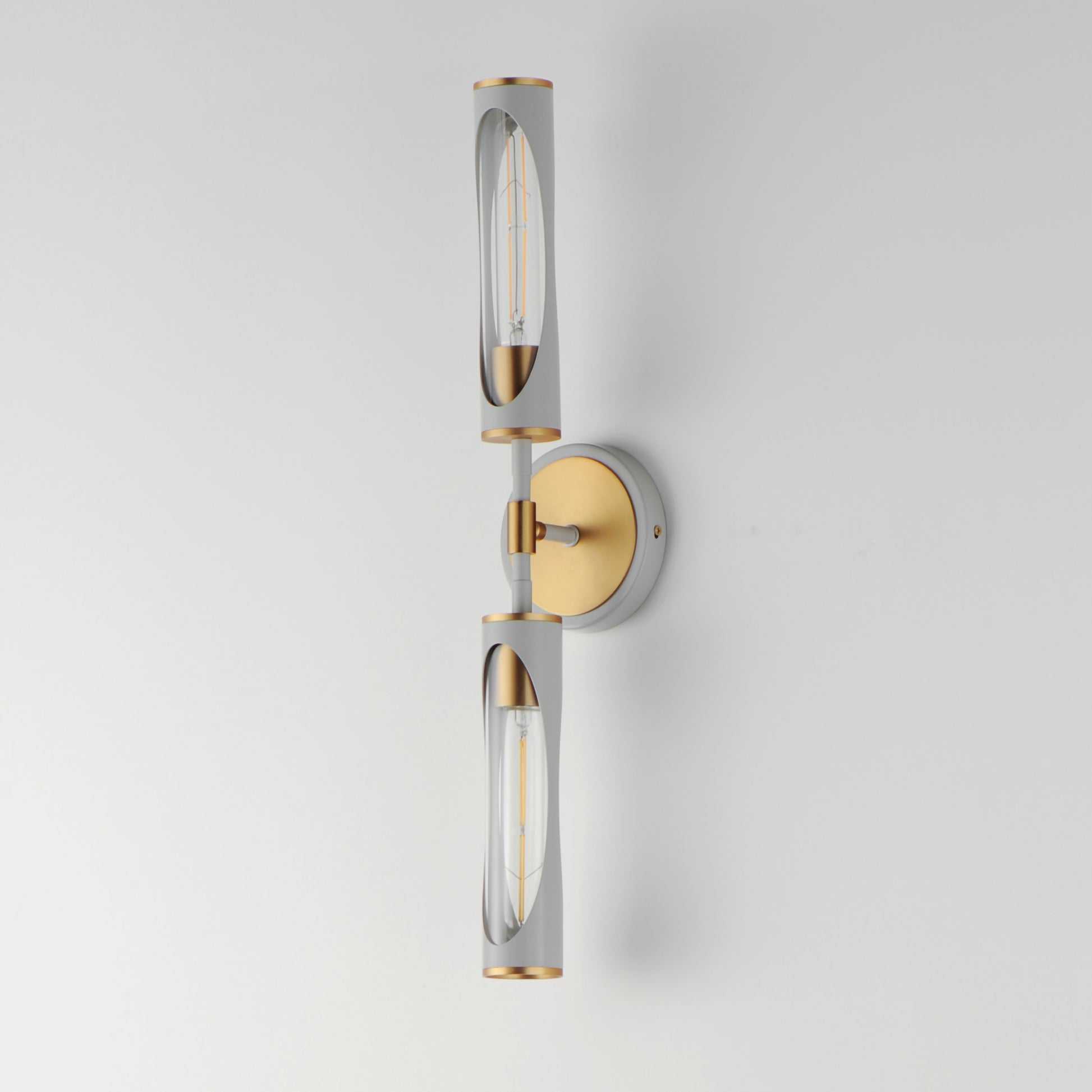 Regent 2-Light Bath Vanity Light French Gray/Natural Aged Brass by Maxim Lighting