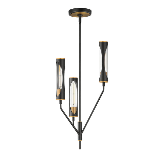 Regent 3-Light Pendant Black/Antique Brass by Maxim Lighting