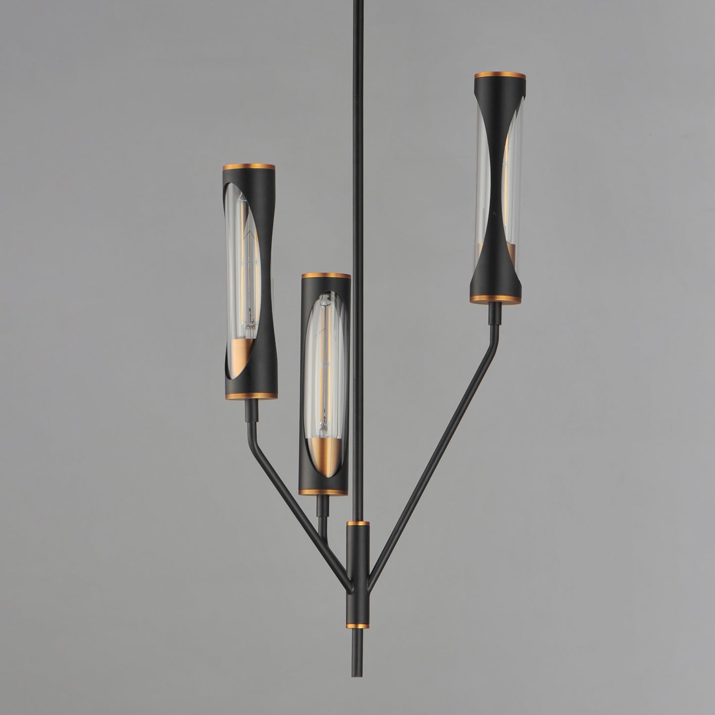 Regent 3-Light Pendant Black/Antique Brass by Maxim Lighting