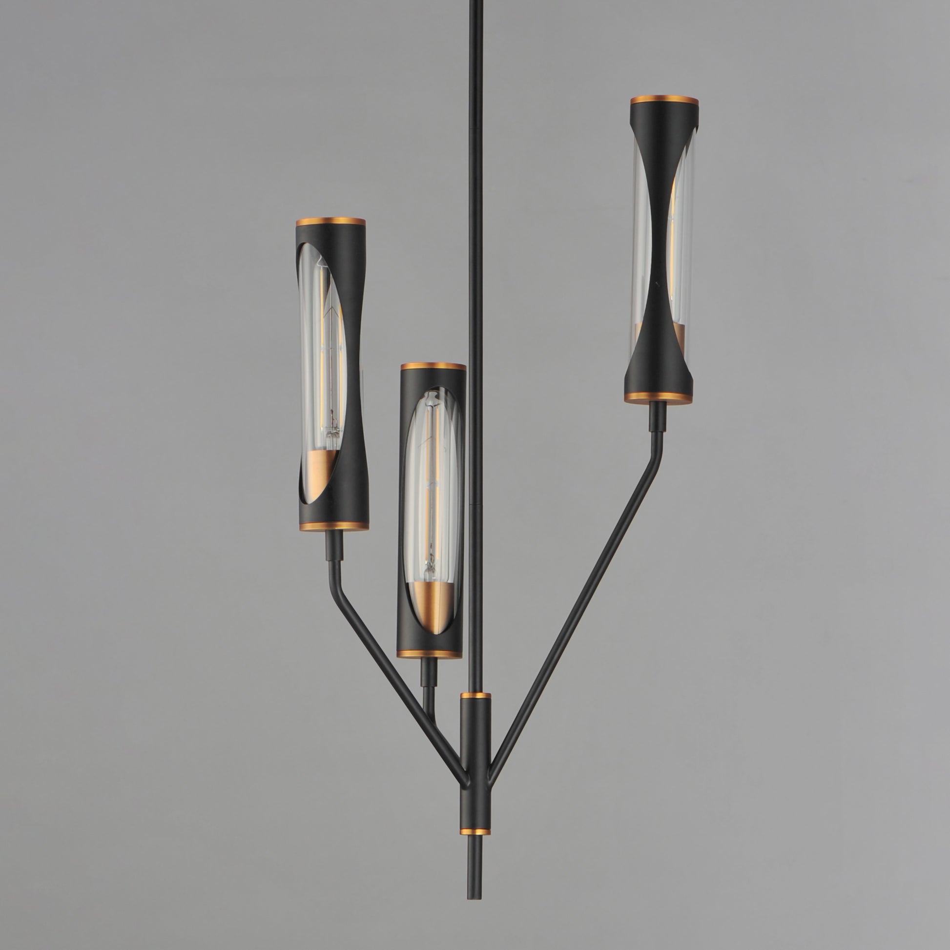 Regent 3-Light Pendant Black/Antique Brass by Maxim Lighting