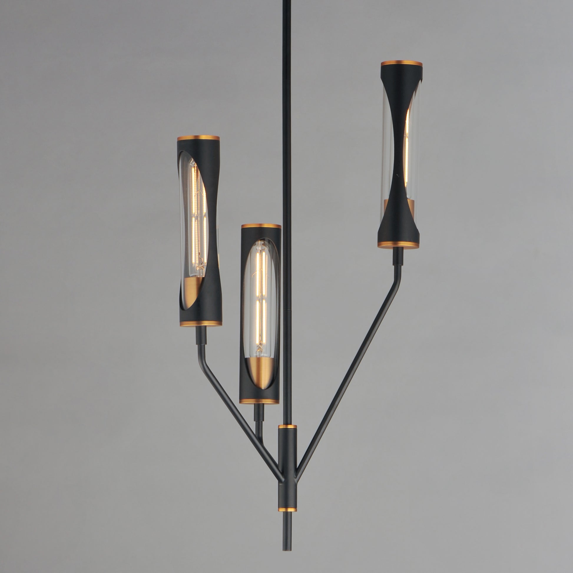 Regent 3-Light Pendant Black/Antique Brass by Maxim Lighting