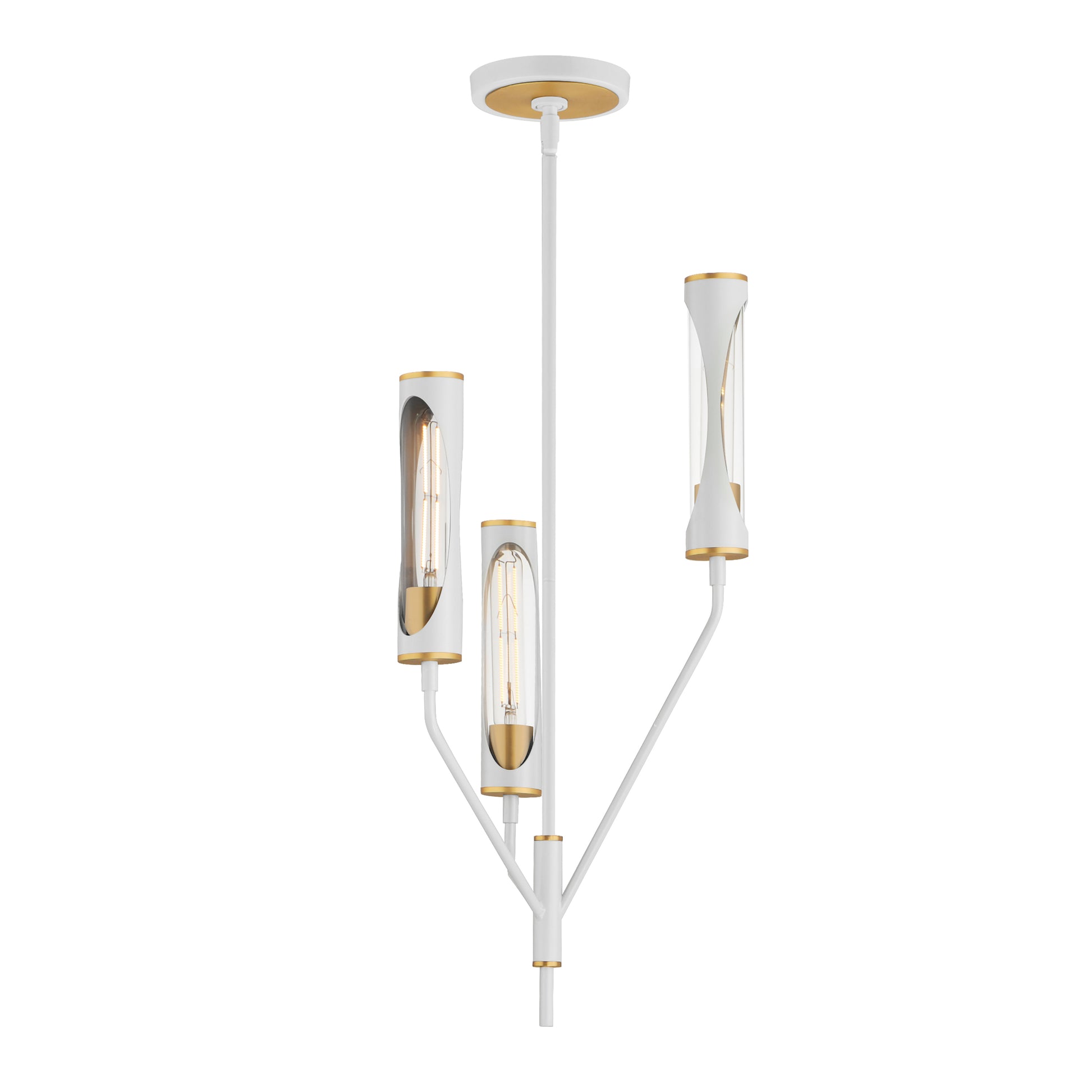 Regent 3-Light Pendant Light French Gray/Natural Aged Brass by Maxim Lighting
