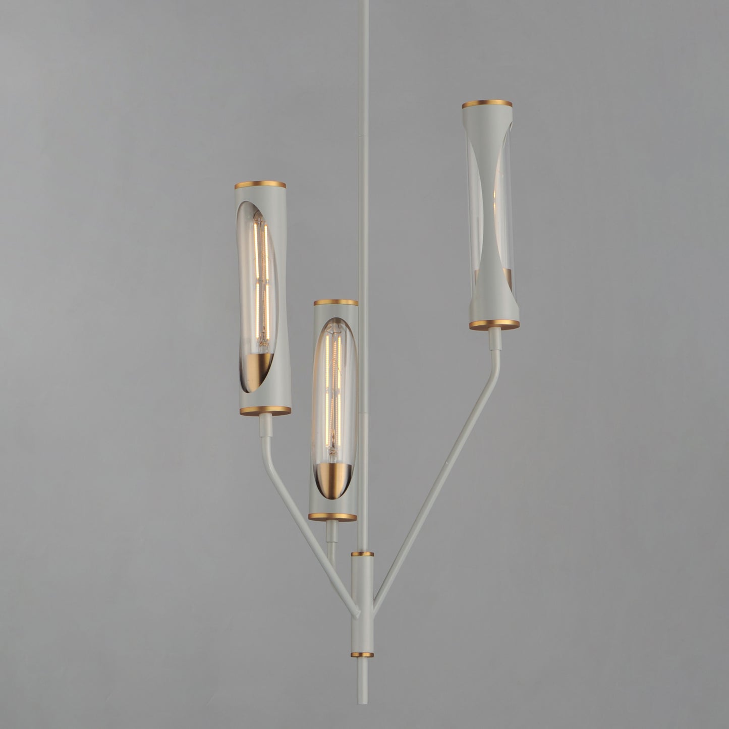 Regent 3-Light Pendant Light French Gray/Natural Aged Brass by Maxim Lighting