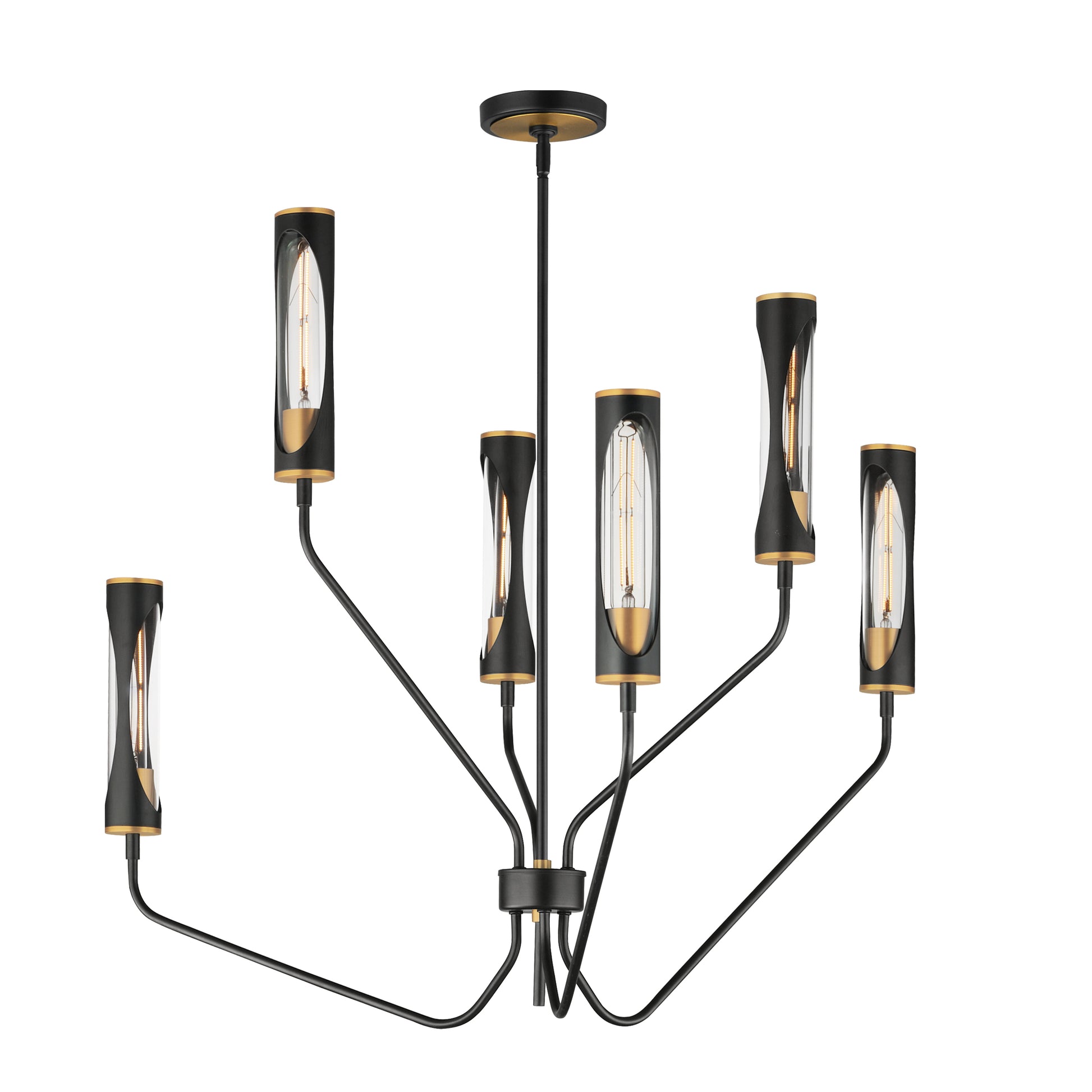 Regent 6-Light Pendant Black/Antique Brass by Maxim Lighting