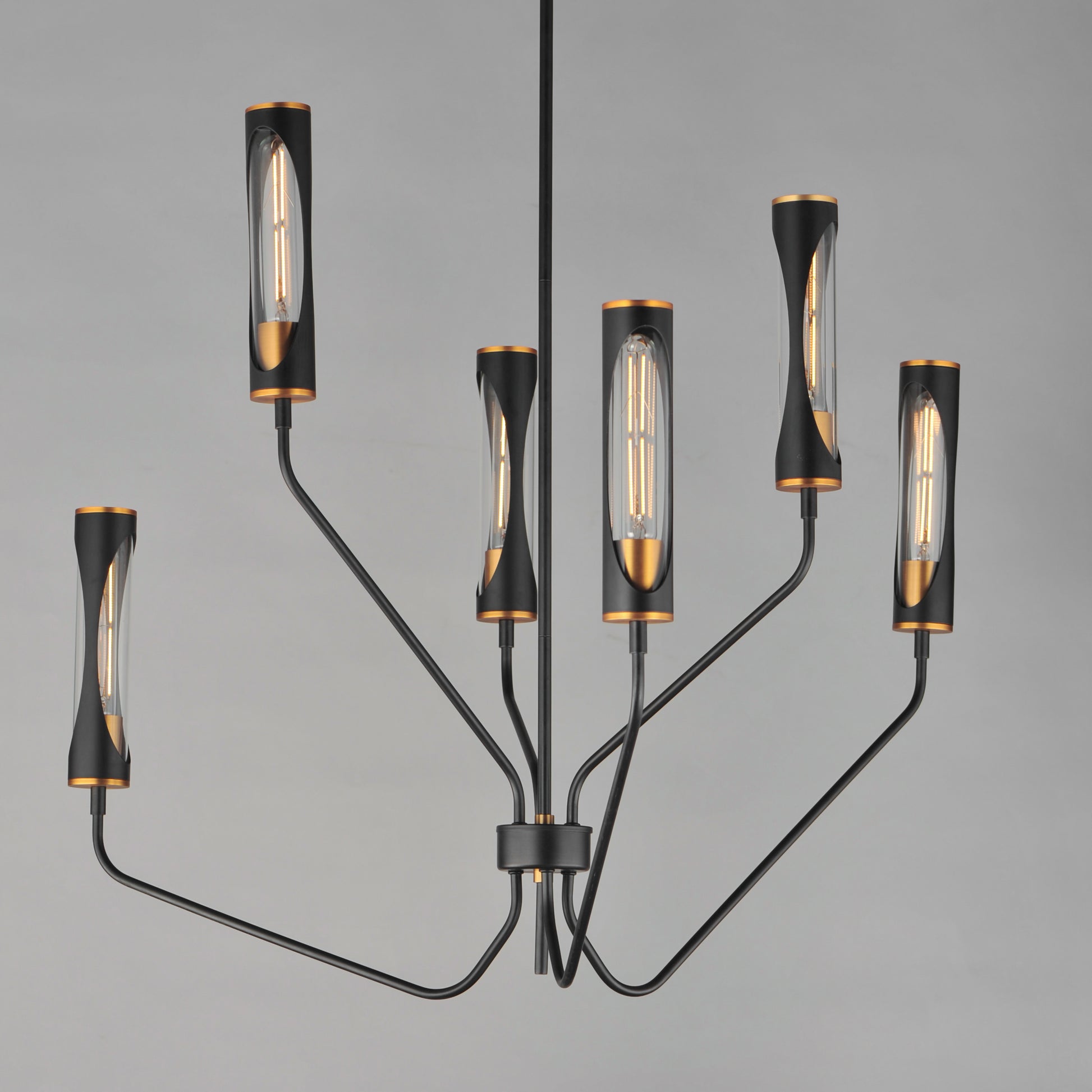 Regent 6-Light Pendant Black/Antique Brass by Maxim Lighting