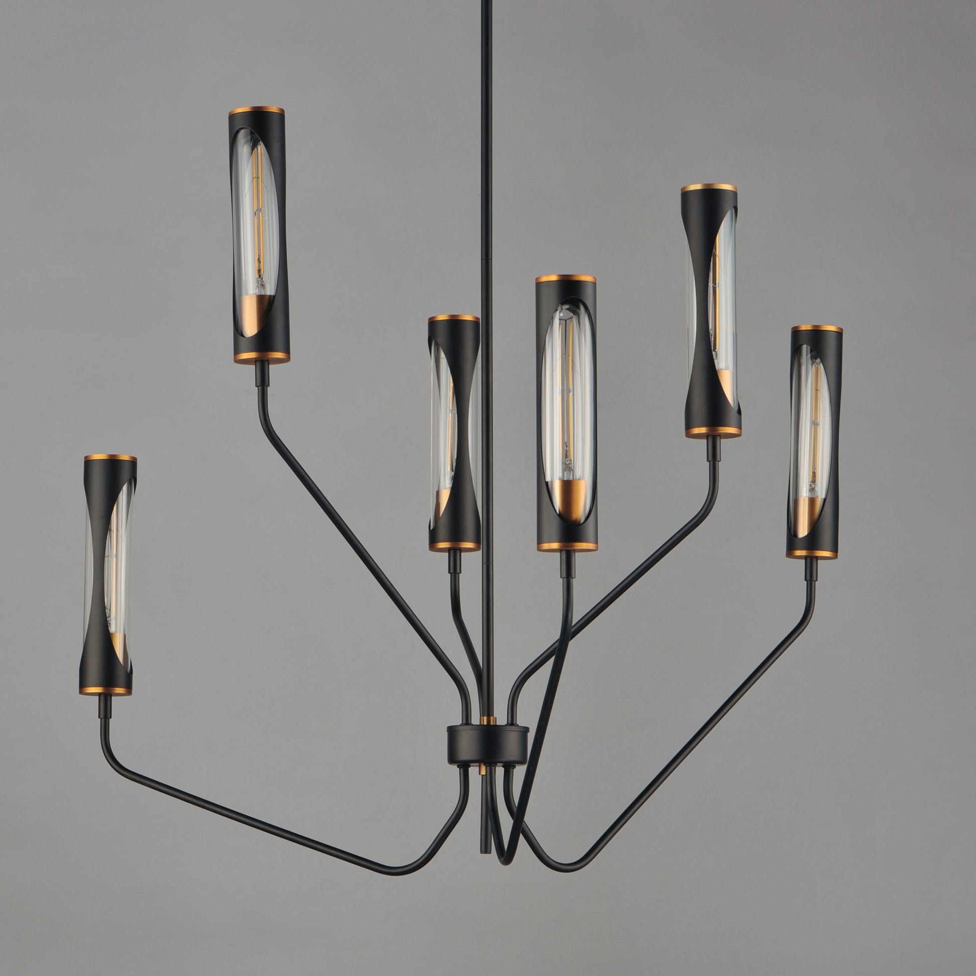 Regent 6-Light Pendant Black/Antique Brass by Maxim Lighting
