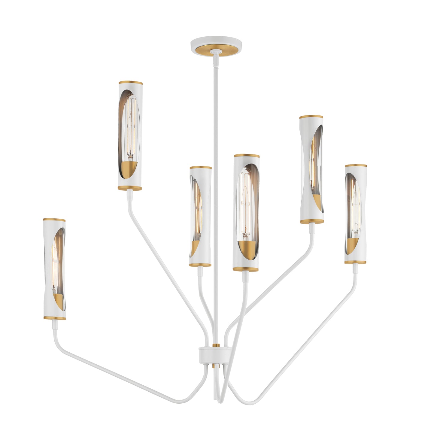 Regent 6-Light Pendant Light French Gray/Natural Aged Brass by Maxim Lighting