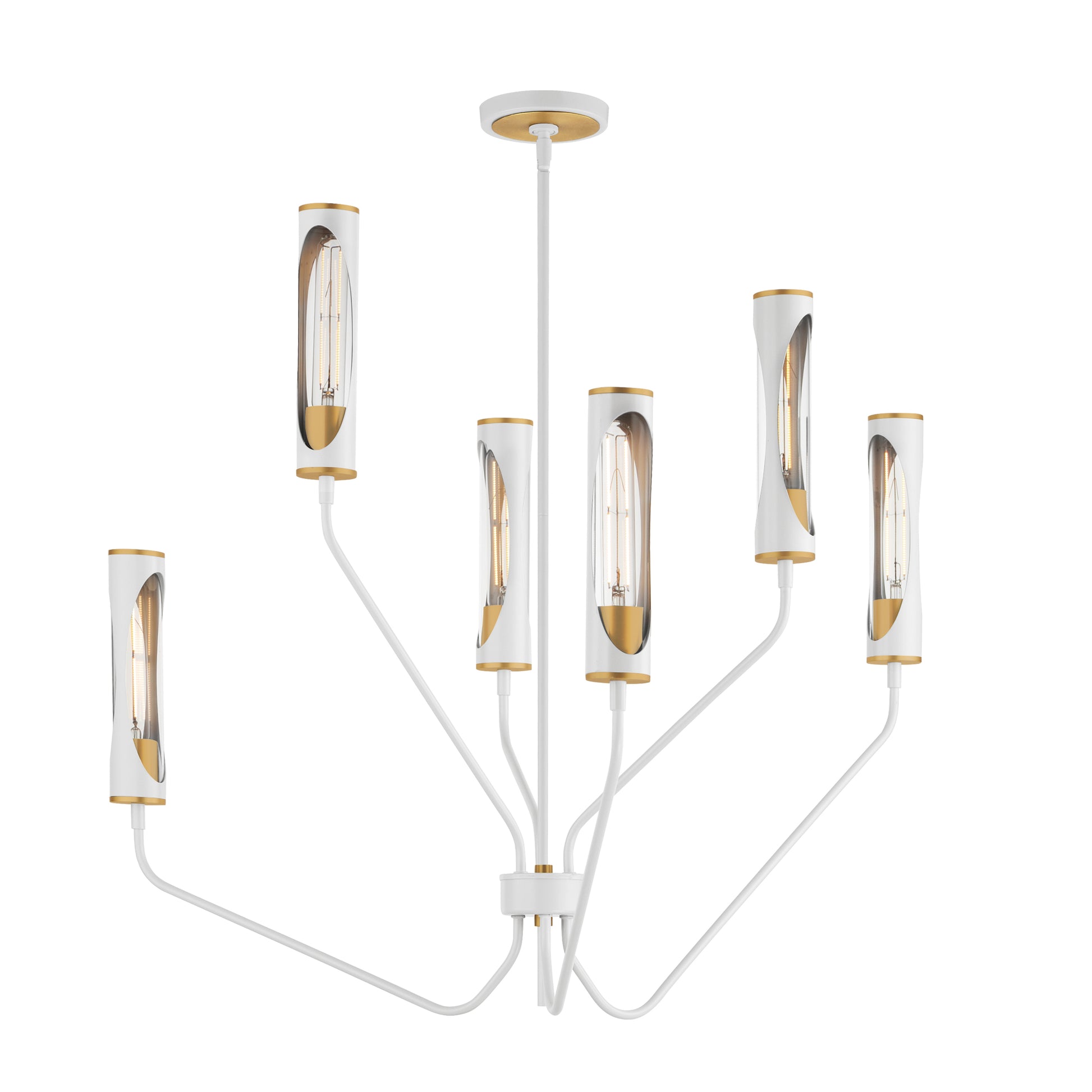 Regent 6-Light Pendant Light French Gray/Natural Aged Brass by Maxim Lighting