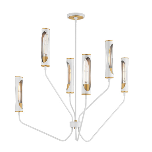 Regent 6-Light Pendant Light French Gray/Natural Aged Brass by Maxim Lighting