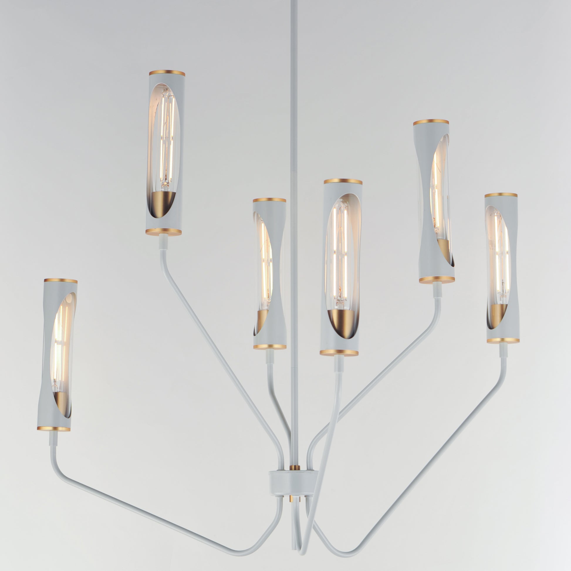 Regent 6-Light Pendant Light French Gray/Natural Aged Brass by Maxim Lighting