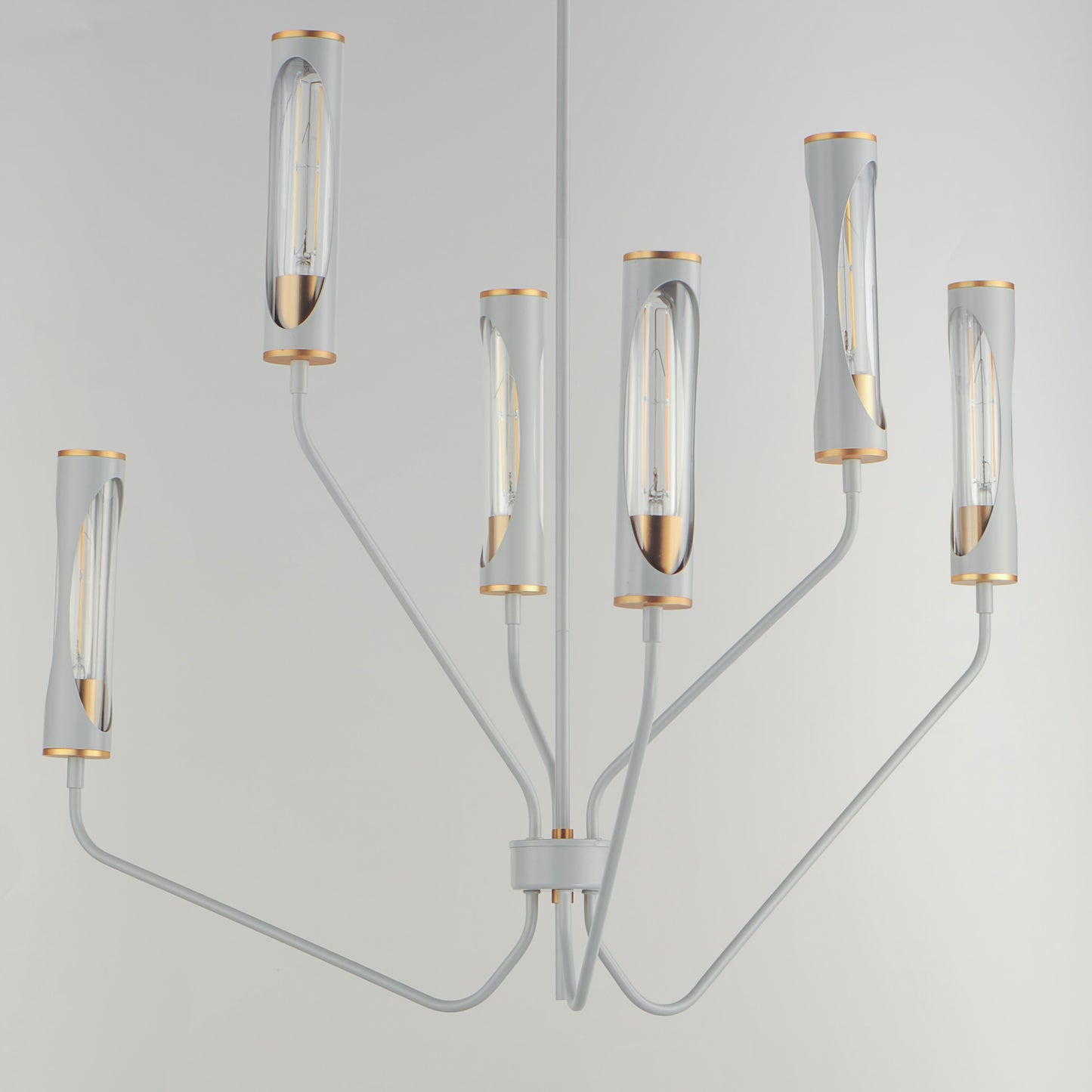 Regent 6-Light Pendant Light French Gray/Natural Aged Brass by Maxim Lighting