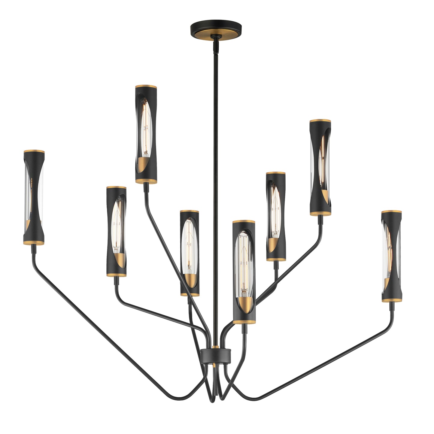 Regent 8-Light Chandelier Black/Antique Brass by Maxim Lighting