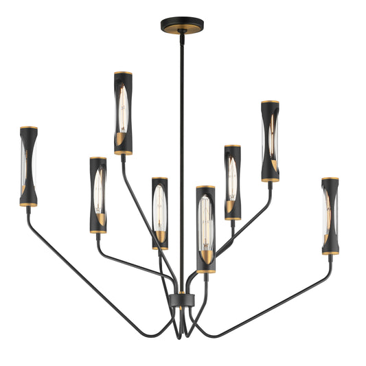 Regent 8-Light Chandelier Black/Antique Brass by Maxim Lighting