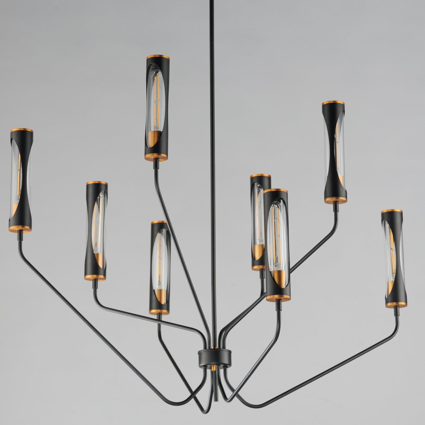 Regent 8-Light Chandelier Black/Antique Brass by Maxim Lighting