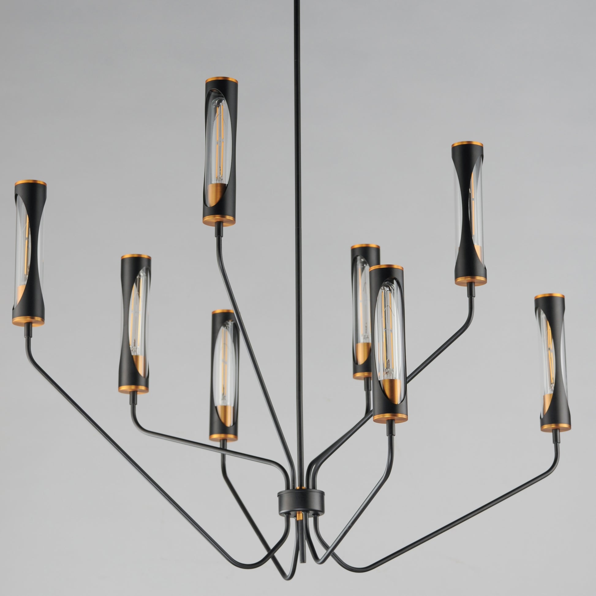Regent 8-Light Chandelier Black/Antique Brass by Maxim Lighting