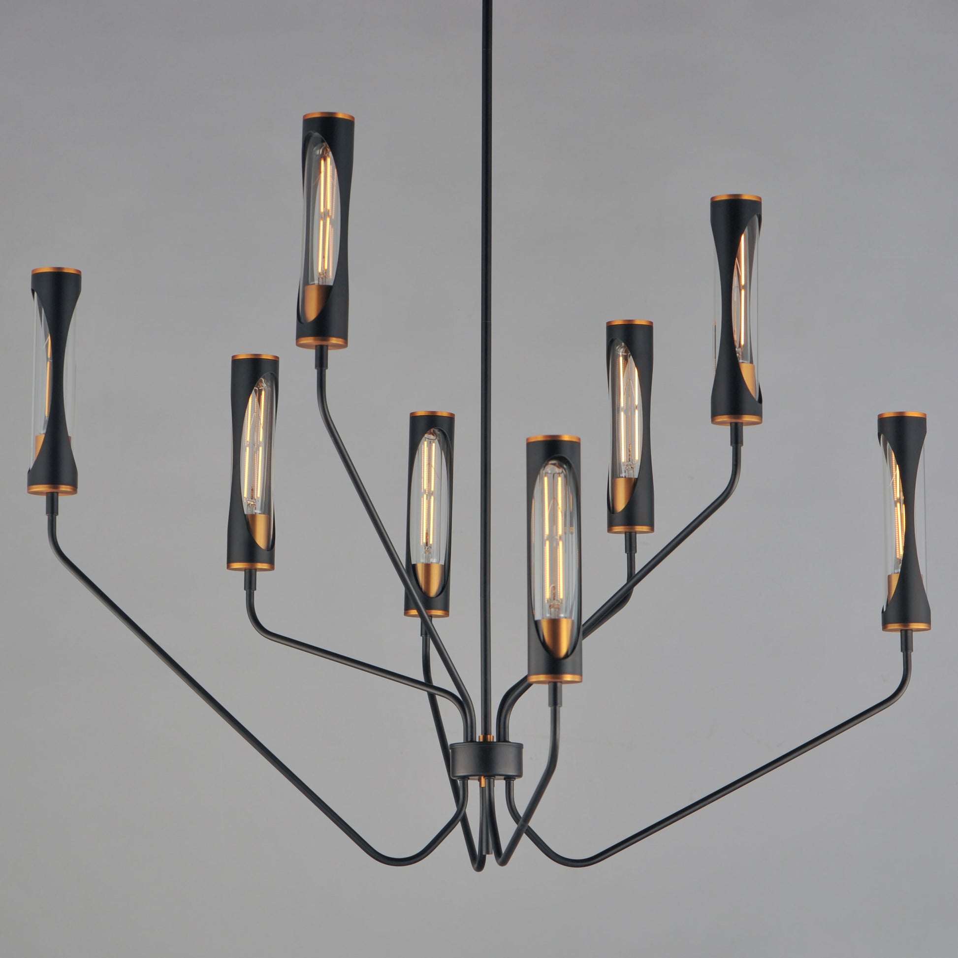 Regent 8-Light Chandelier Black/Antique Brass by Maxim Lighting