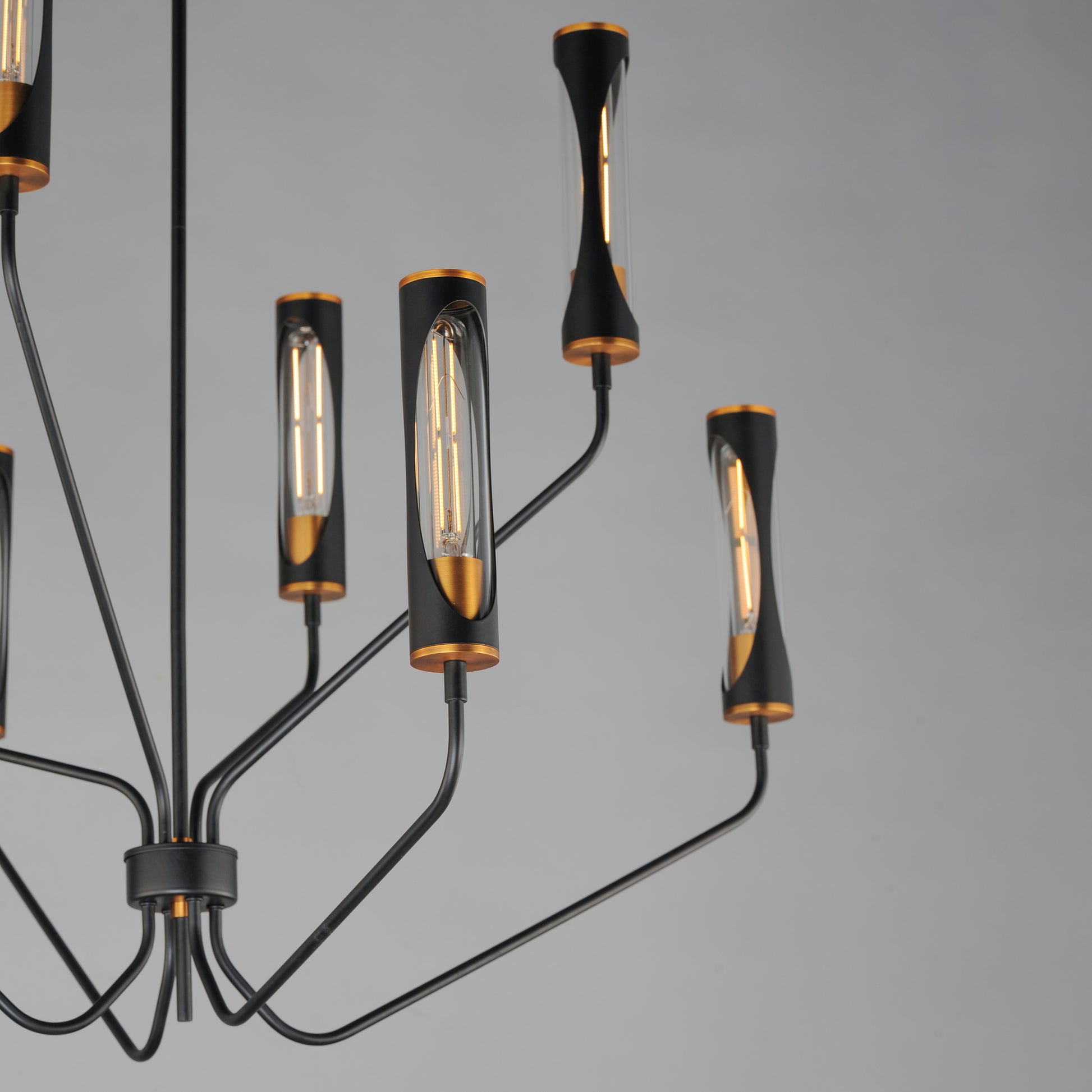 Regent 8-Light Chandelier Black/Antique Brass by Maxim Lighting