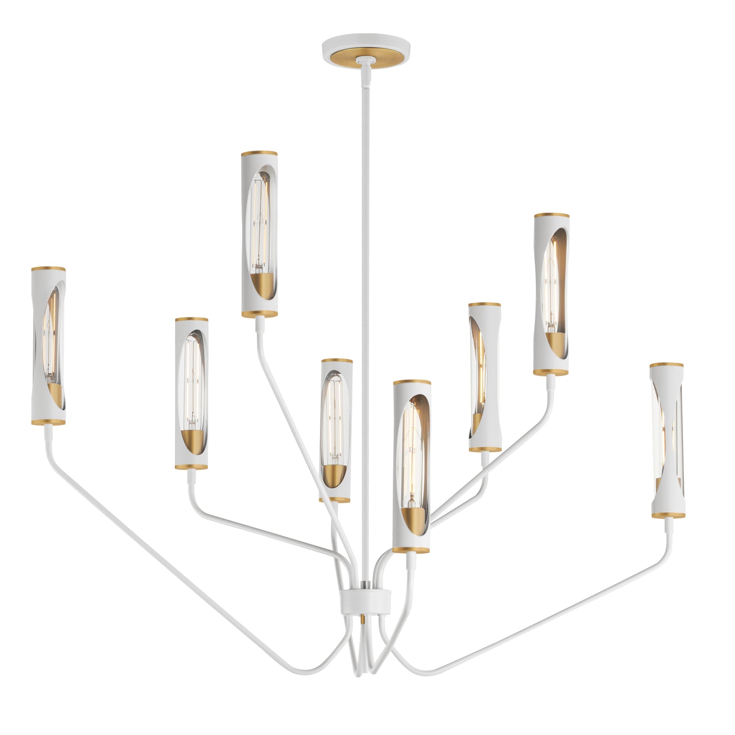 Regent 8-Light Chandelier Light French Gray/Natural Aged Brass by Maxim Lighting