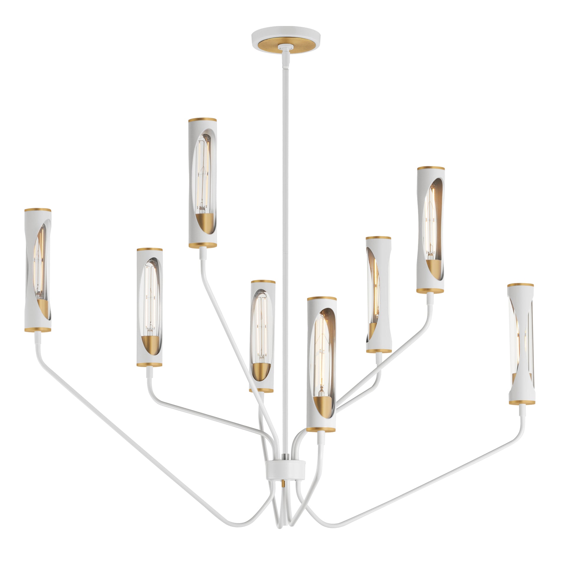 Regent 8-Light Chandelier Light French Gray/Natural Aged Brass by Maxim Lighting