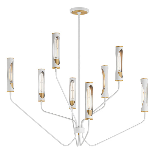 Regent 8-Light Chandelier Light French Gray/Natural Aged Brass by Maxim Lighting