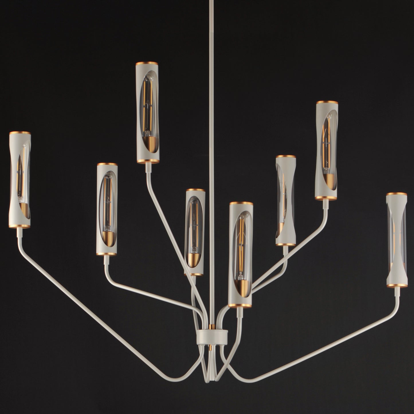 Regent 8-Light Chandelier Light French Gray/Natural Aged Brass by Maxim Lighting