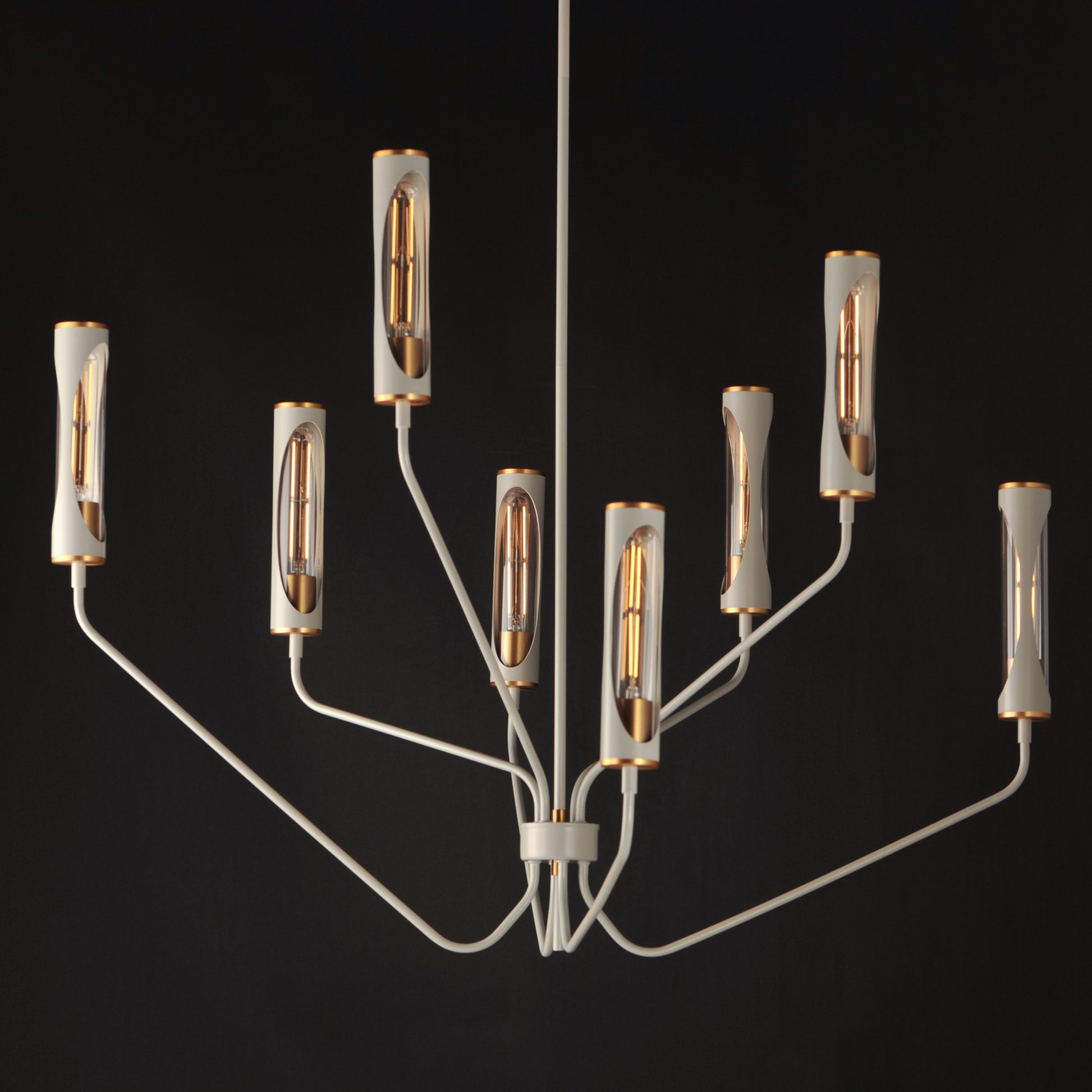 Regent 8-Light Chandelier Light French Gray/Natural Aged Brass by Maxim Lighting