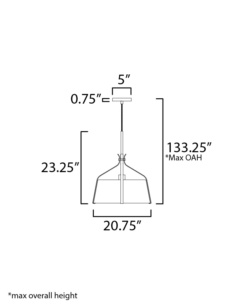 Bandera 20" 3-Light Pendant Natural Aged Brass by Maxim Lighting