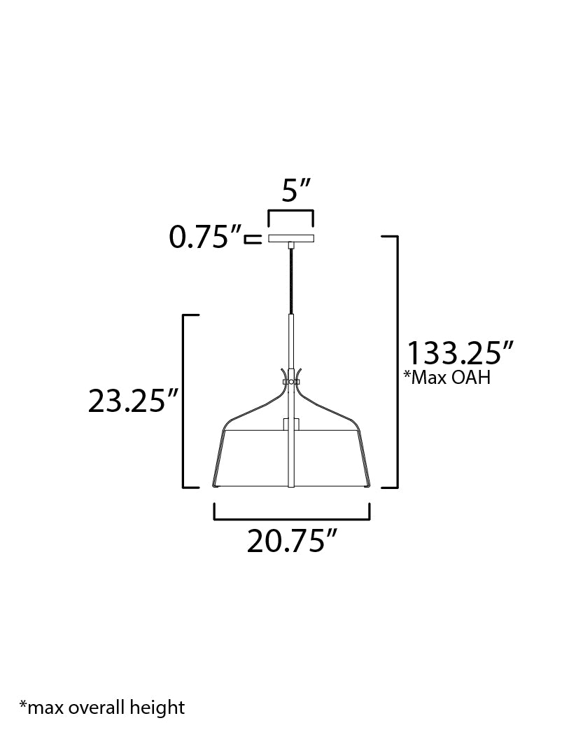 Bandera 30" 4-Light Pendant Dark Bronze by Maxim Lighting