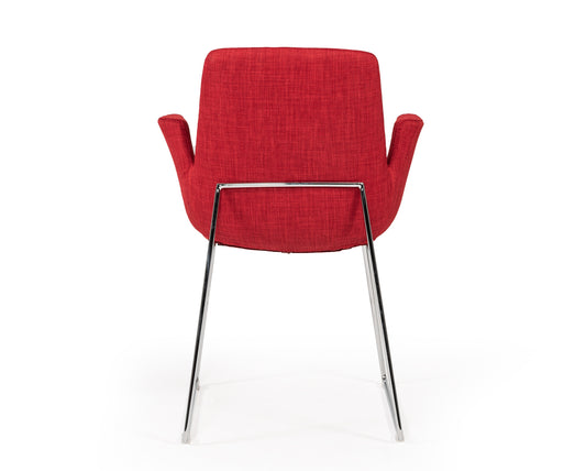 Modrest Altair Mid-Century Red Fabric Dining Chair