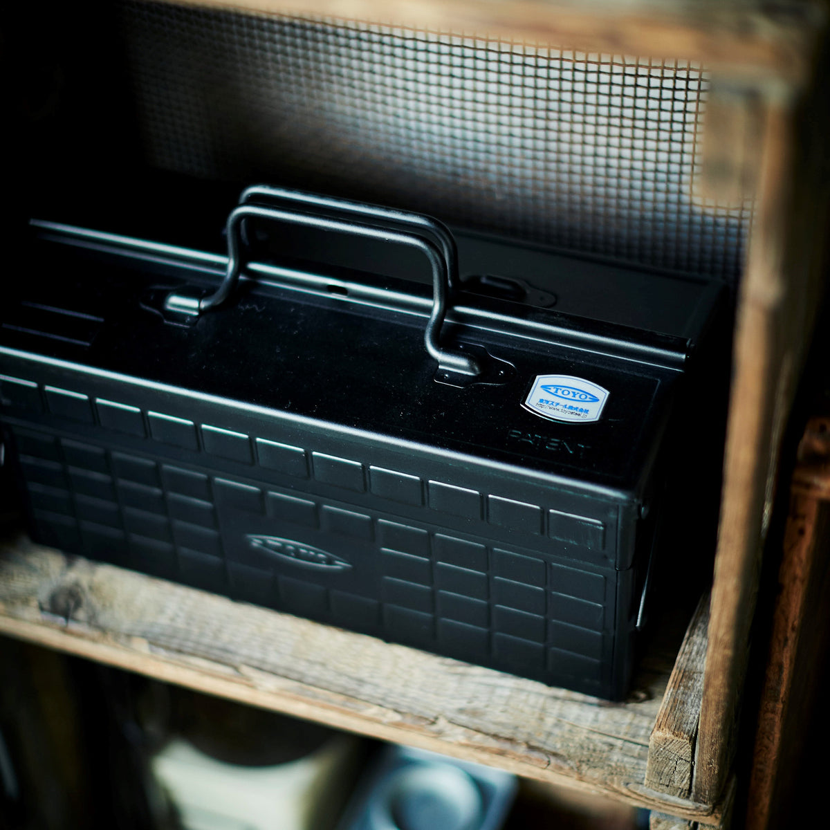 Toyo Steel ST-350 Two-Level Cantilever Toolbox – Black in use
