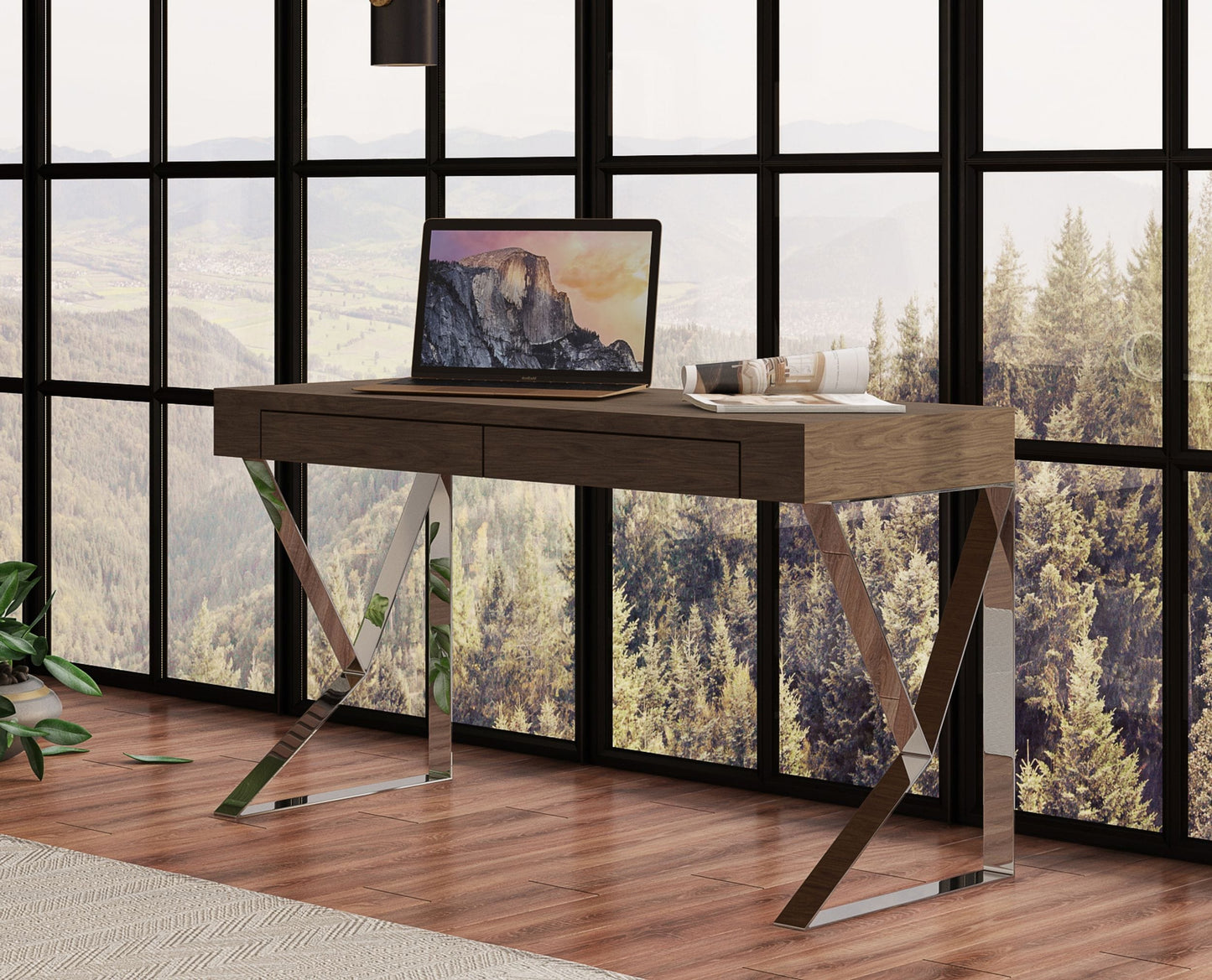 Ferris Modern Walnut Office Desk