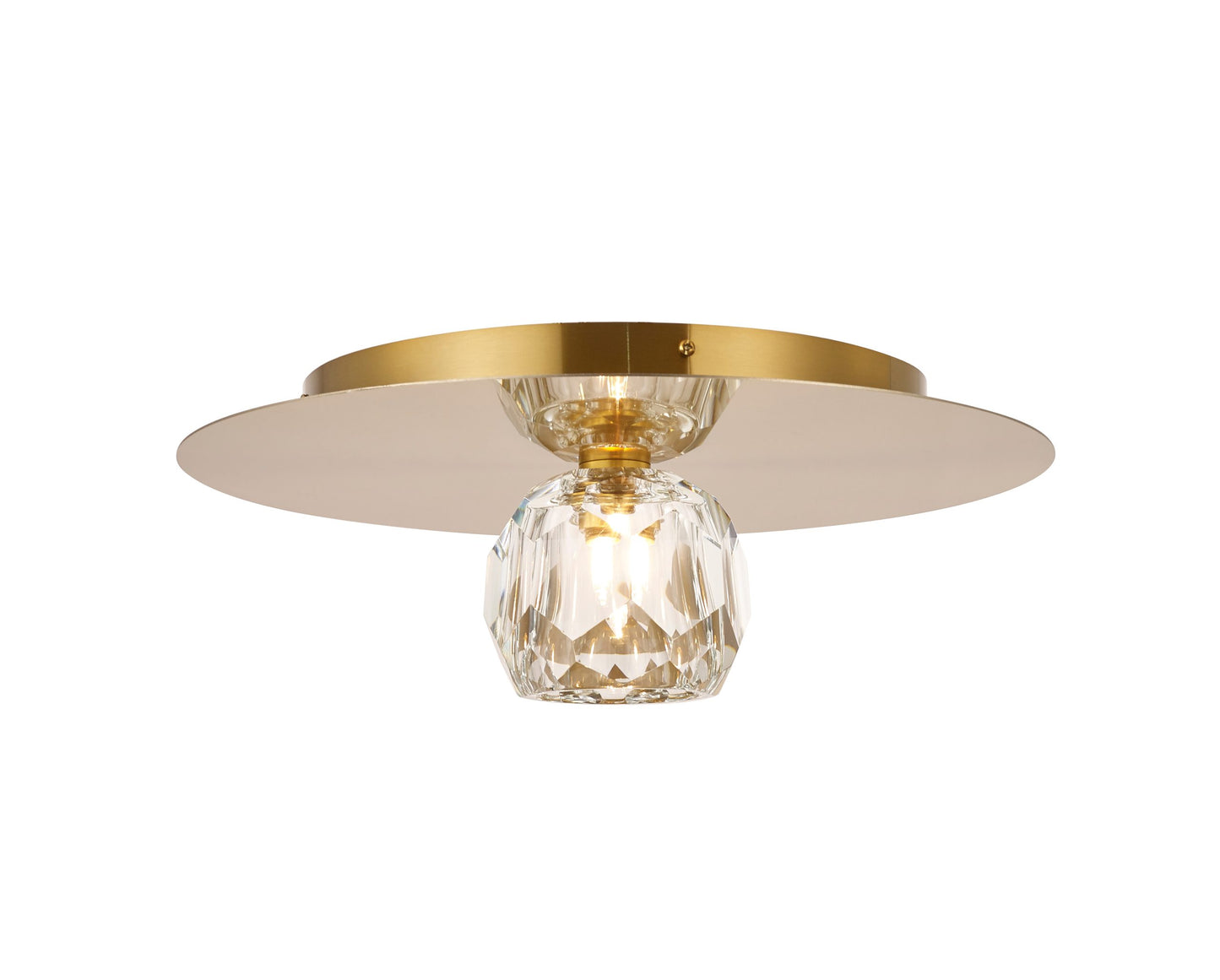 Sole Flushmount 1-Light in Antique Brass 1750AB by StarFire Crystal