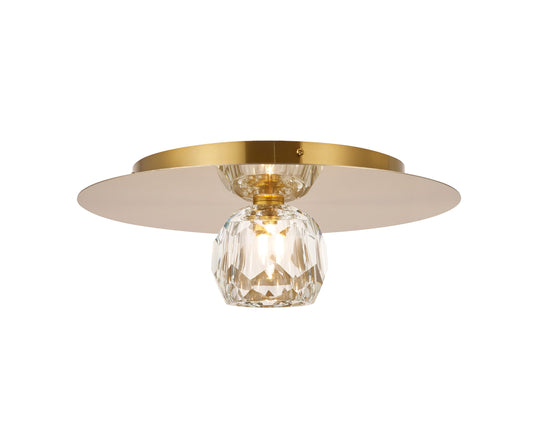 Sole Flushmount 1-Light in Antique Brass 1750AB by StarFire Crystal