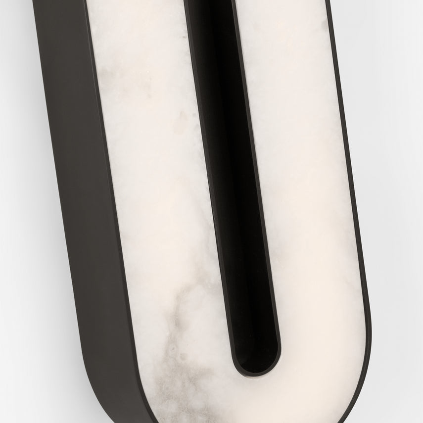 Wyllis 18-inch Alabaster Brass Integrated LED Sconce by Visual & Comfort & Co
