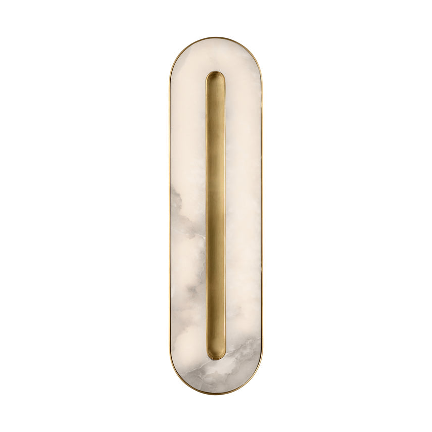 Wyllis 18-inch Alabaster Brass Integrated LED Sconce by Visual & Comfort & Co