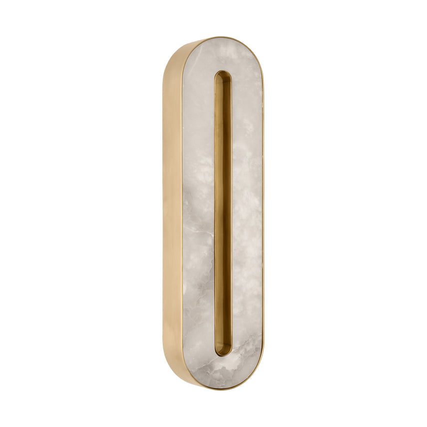 Visual Comfort Modern Wyllis 18 Inch Alabaster Brass Integrated Led Sconce 