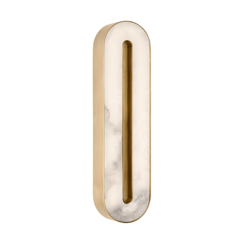 Wyllis 18-inch Alabaster Brass Integrated LED Sconce by Visual & Comfort & Co