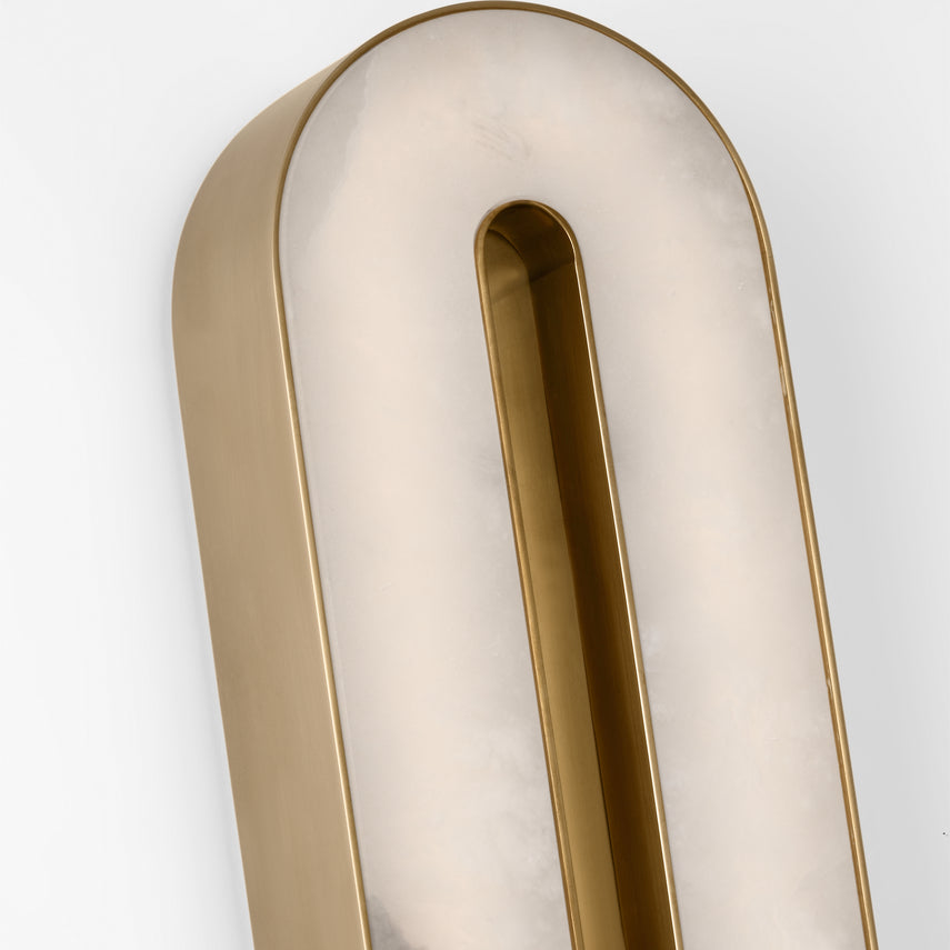 Visual Comfort Modern Wyllis 18 Inch Alabaster Brass Integrated Led Sconce 