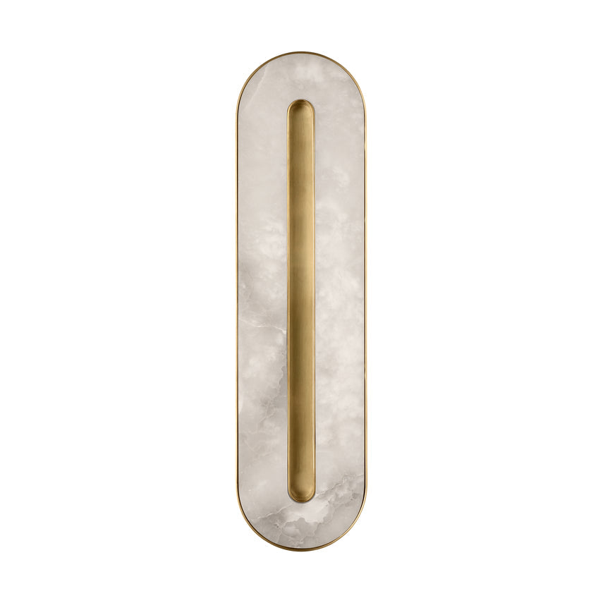 Wyllis 18-inch Alabaster Brass Integrated LED Sconce by Visual & Comfort & Co