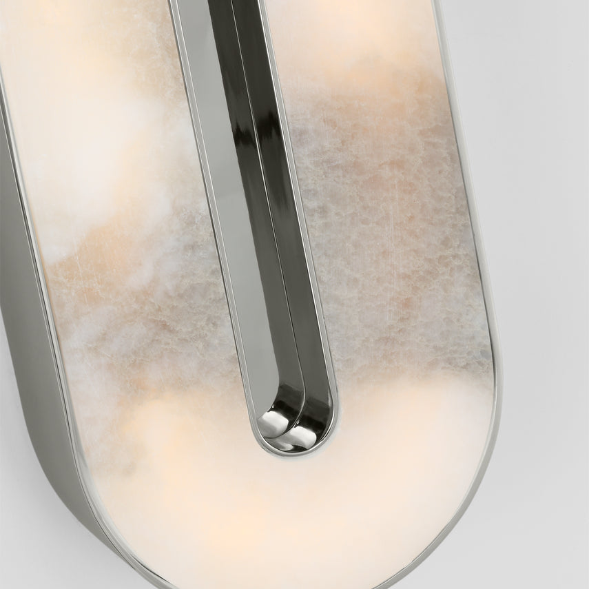 Visual Comfort Modern Wyllis 18 Inch Alabaster Brass Integrated Led Sconce 