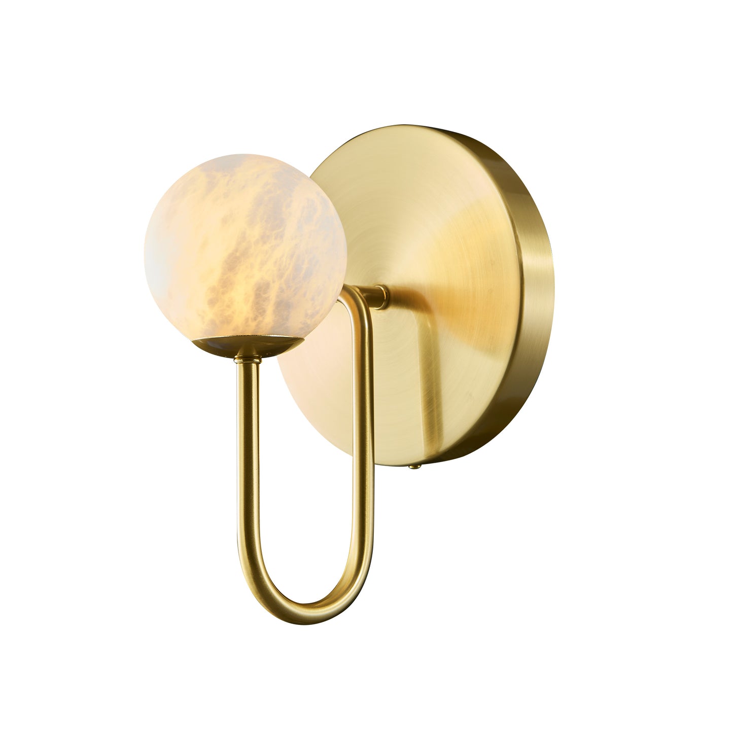 Haute Wall Sconce 1-Light in Brass and Alabaster 1801WSBR by StarFire Crystal