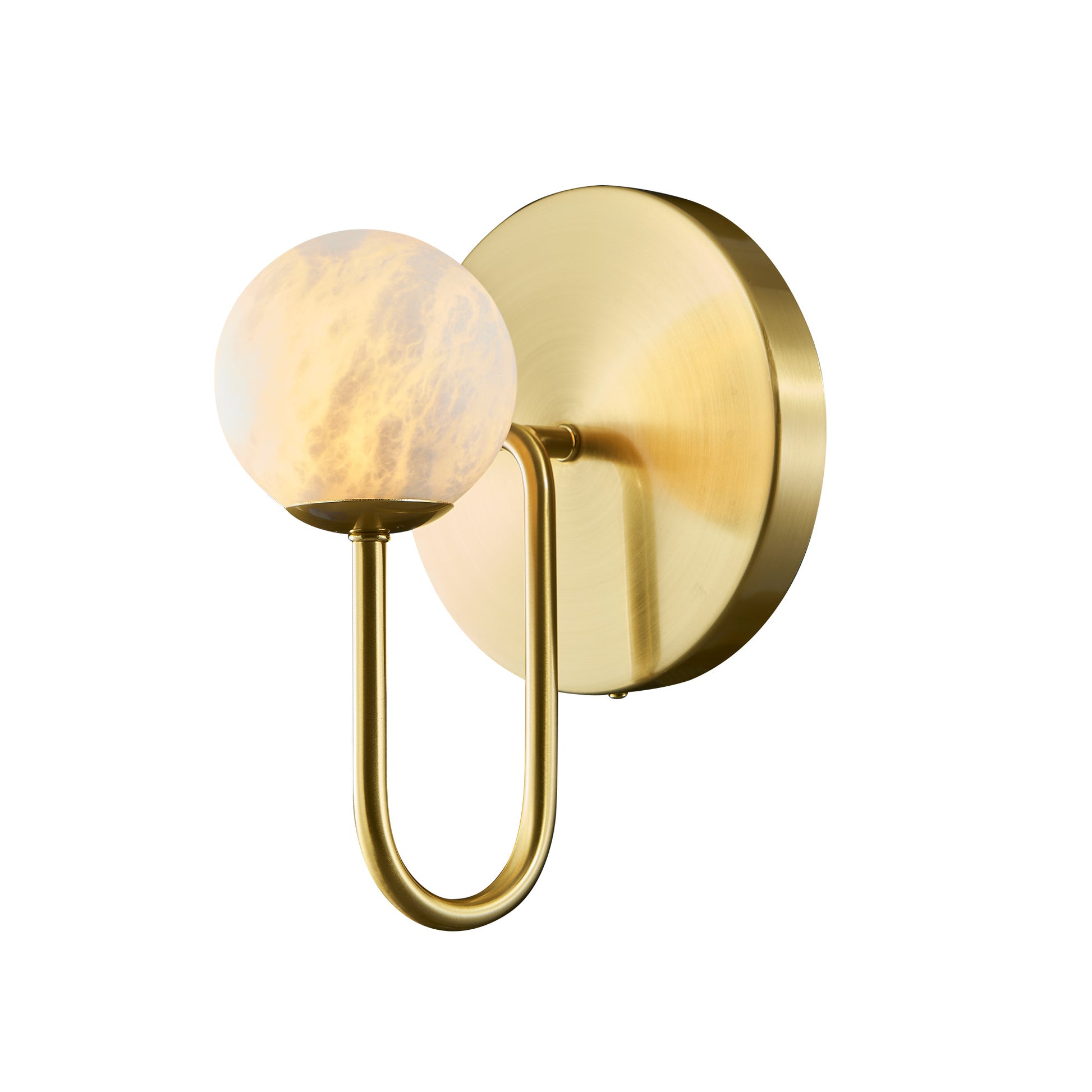 Haute Wall Sconce 1-Light in Brass and Alabaster 1801WSBR by StarFire Crystal