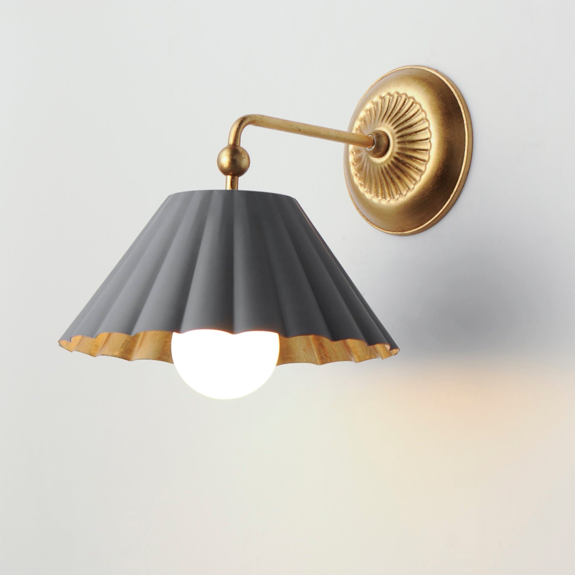 Primrose Wall Sconce Dark Grey/Gold Leaf by Maxim Lighting