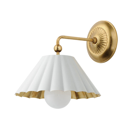 Primrose Wall Sconce Matte White/Gold Leaf by Maxim Lighting